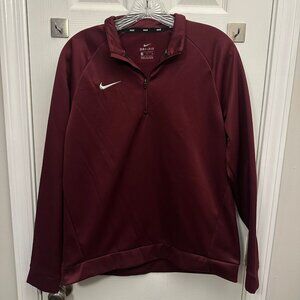 Nike Maroon Quarter Zip Dri-Fit M